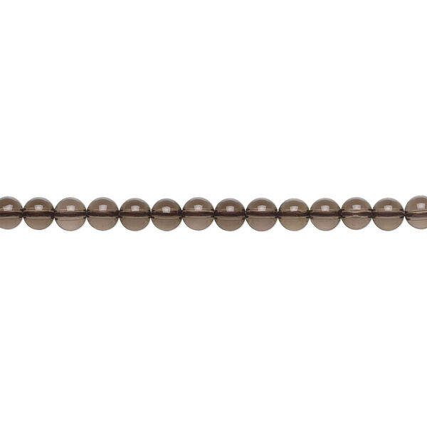 Smoky quartz 1pkg1, round bead 15.5-16 inch 3mm image number 0