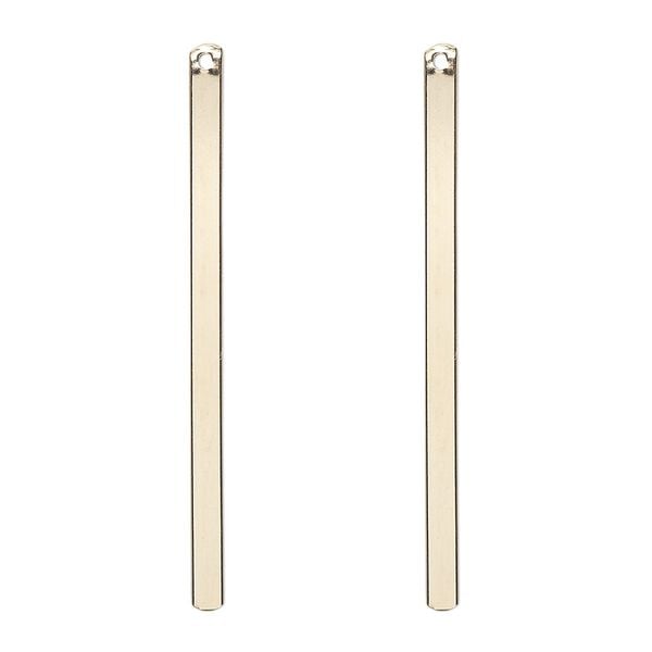 Focal, 14Kt gold-filled, 38x2mm smooth bar. Sold per pkg of 2. image number 0