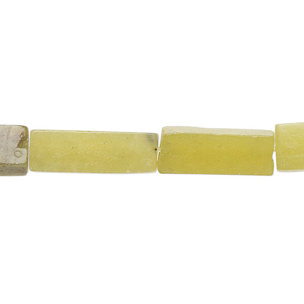 Olive new "jade" 1pkg1, square tube bead natural D grade, 15.5-16 inch 15x5mm-17x6mm image number 0