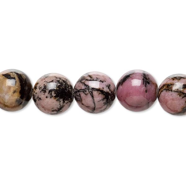 Rhodonite 1pkg1, round bead natural 15.5-16 inch 10mm image number 0