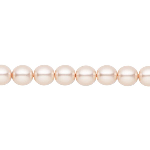 Bead, Czech pearl-coated glass druk, opaque pearl, 6mm round. Sold per 15-1/2" to 16" strand. image number 0