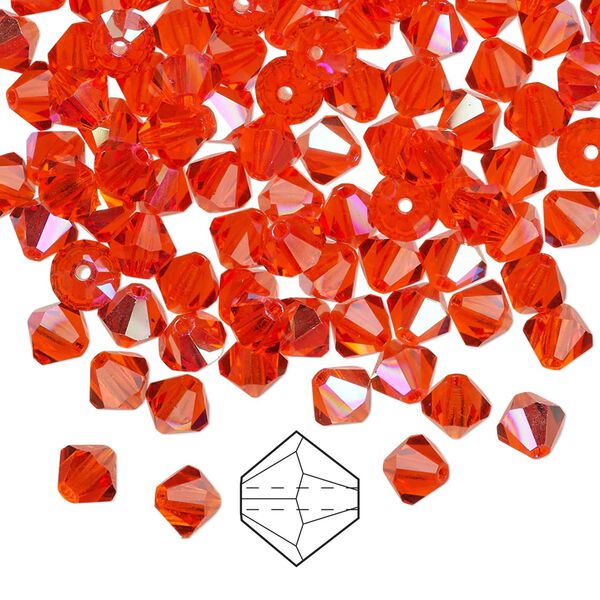 Bead 144pk hyacinth AB, Preciosa Czech crystal 5mm bicone image number 0