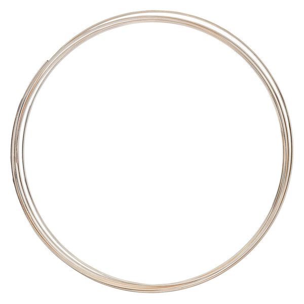 Memory wire, Beadalon®, rose gold-plated carbon steel, 4-5/8 inch round necklace, 1mm thick extra heavy duty. Sold per 0.5-ounce pkg, approximately 5 loops. image number 0