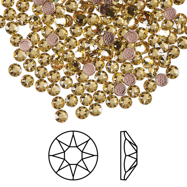 Flat back 1440pk dark jonquil foil back, Swarovski® hotfix 3-3.2mm round SS12 2078 image number 0