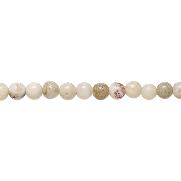 Dendritic opal 1pkg1, hand-cut round bead natural 15.5-16 inch 4mm image number 0