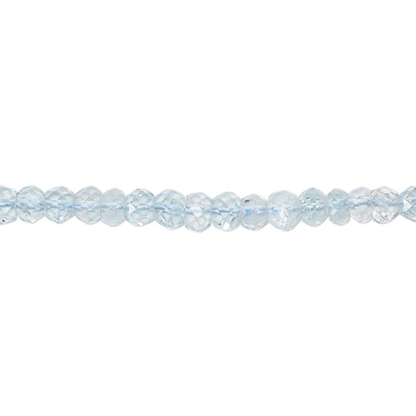 Sky blue topaz 1pkg1, hand-cut faceted rondelle bead B grade, 8 inch 4x3mm image number 0