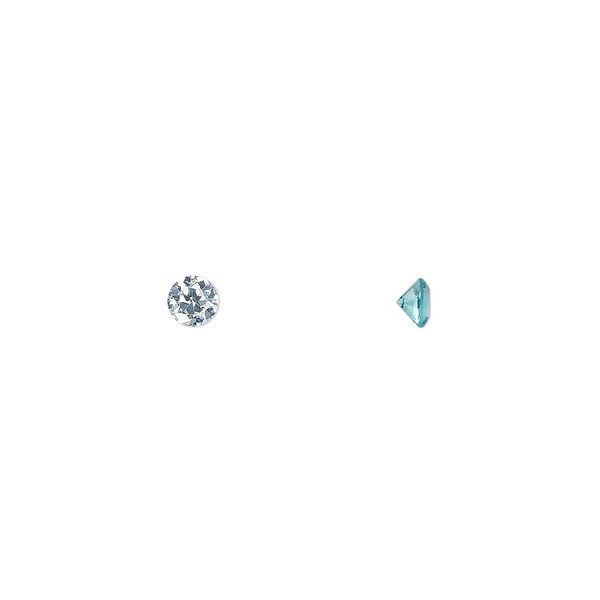 Gem, cubic zirconia, aqua blue, 3.5mm faceted round, Mohs hardness 8-1/2. Sold per pkg of 5. image number 0