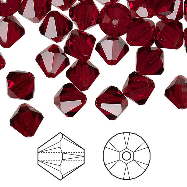 Bead 288pk Siam, Swarovski® 8mm XILION bicone 5328 image number 0