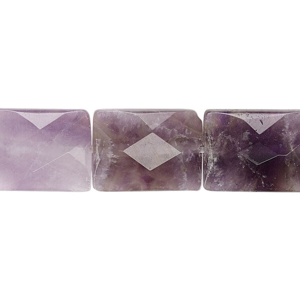 Amethyst 1pkg1, faceted rectangle bead natural 15.5-16 inch 13x12mm-16x12mm image number 0