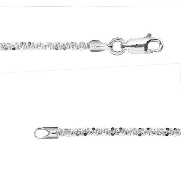 Chain, sterling silver, 2.1mm diamond-cut crisscross, 16 inches with lobster claw clasp. Sold individually. image number 0