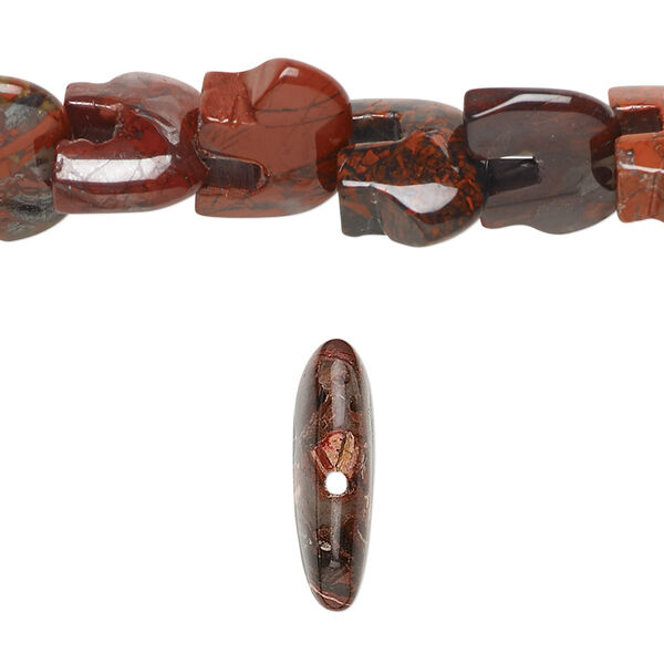 Brecciated jasper 1pkg1, zuni-style bear bead natural 8 inch 13x10mm image number 0