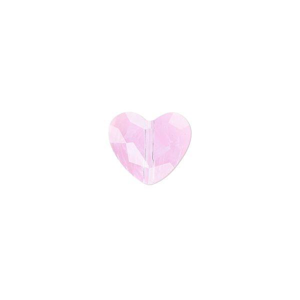 Bead 2pk transparent pink, Celestial Crystal® 12x10mm heart image number 0