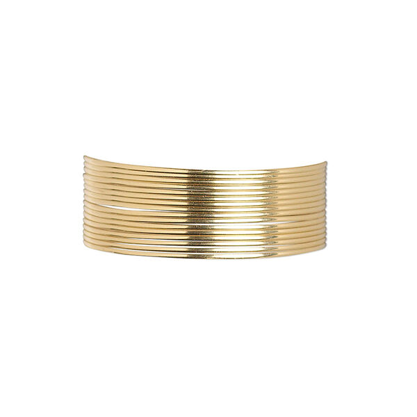 Wire, 12Kt gold-filled, dead-soft, half-round, 24 gauge. Sold per pkg of 5 feet. image number 0