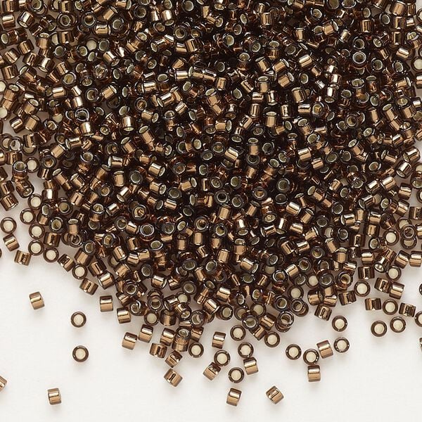 Seed bead, Delica®, glass, pkg/250g, #11 round, transparent silver-lined root beer (DB-0150). image number 0