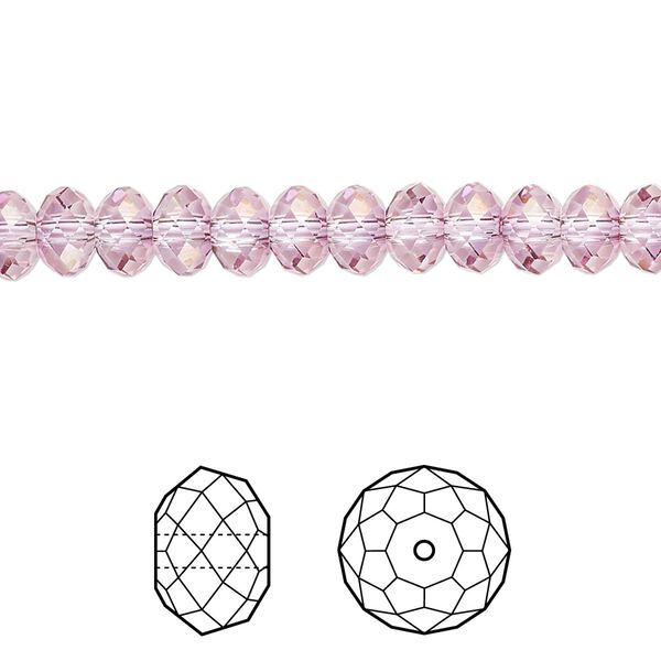Bead 144pk dark rose, Crystal Passions® 6x4mm rondelle 5040 image number 0