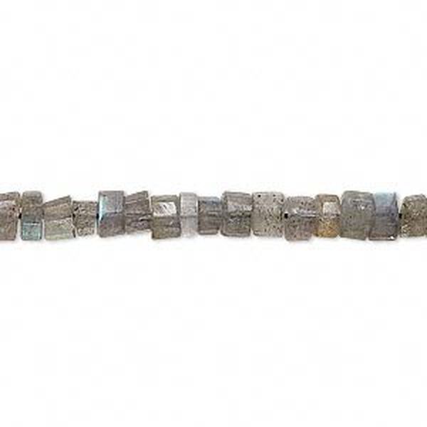 Labradorite 1pkg1, hand-cut hexagon tube bead natural 14 inch 4x2mm-5x3mm image number 0