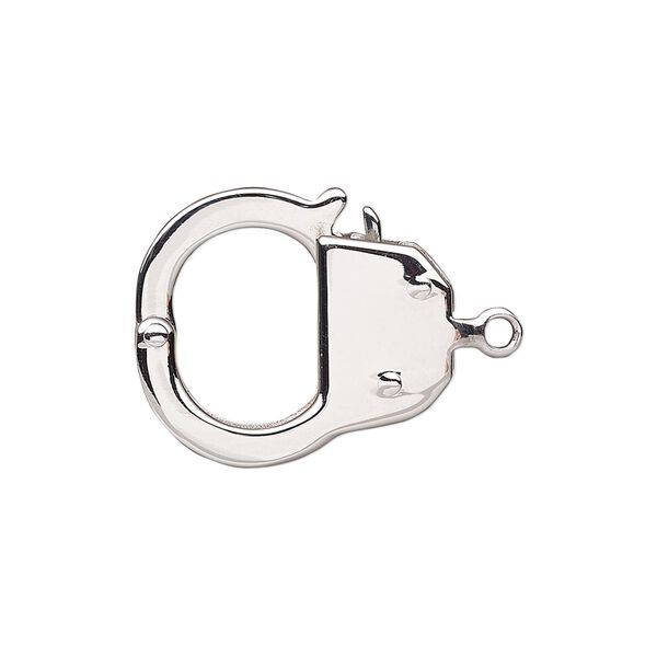 Clasp, tab, stainless steel, 22x19mm handcuff. Sold individually. image number 0