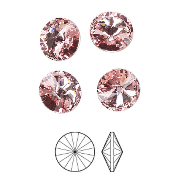 Chaton 144pk light rose foil back, Preciosa MAXIMA Czech crystal rhinestone 10.54-10.91mm rivoli SS47 image number 0