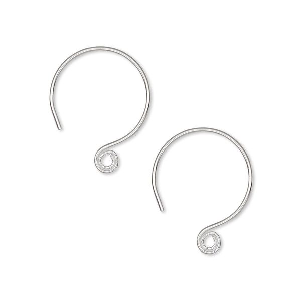 Ear wire French hook 1pkg10 Hill Tribes silver-plated, 19mm / spiral, 22 gauge brass 5 pair image number 0