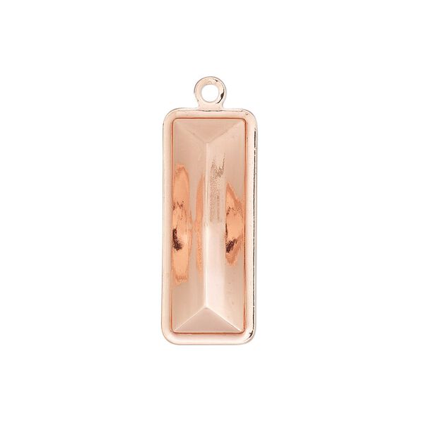 Drop, Almost Instant Jewelry®, copper-plated brass, 26x10.5mm rectangle with 24x8mm rectangle setting. Sold per pkg of 4. image number 0