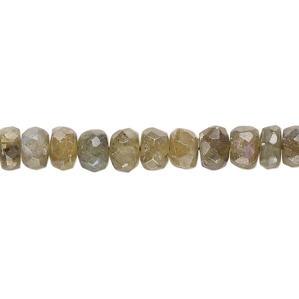 Labradorite 1pkg1, hand-cut faceted rondelle bead 14 inch 5x4mm-6x5mm image number 0
