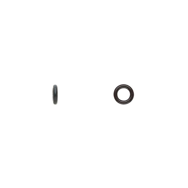 Component, Oh! Ring™, silicone, black, 5mm round with 2.5mm hole. Sold per pkg of 500. image number 0