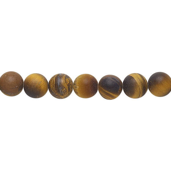 Tigereye 1pkg1, matte round bead natural 8 inch 6mm image number 0