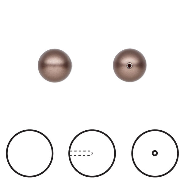Pearl 4pk velvet brown, Crystal Passions® 8mm round 5818 image number 0