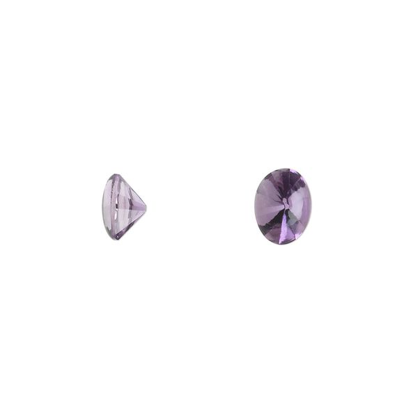 Amethyst 1pkg2, hand-cut buffed top faceted oval gem natural 7x5mm image number 0