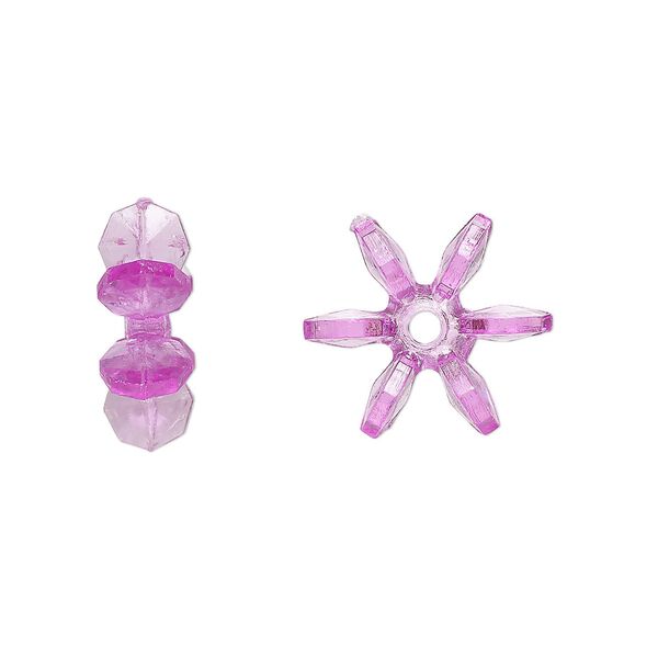 Bead, acrylic, transparent purple, 14x5mm paddle wheel. Sold per pkg of 500. image number 0