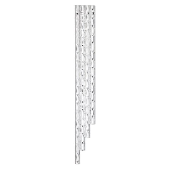Wind chime component, aluminum, 7 x 5/16 to 9-7/16 x 5/16 inch graduated hollow spiral etched tube with 2.5mm beveled hole. Sold per 4-piece set. image number 0