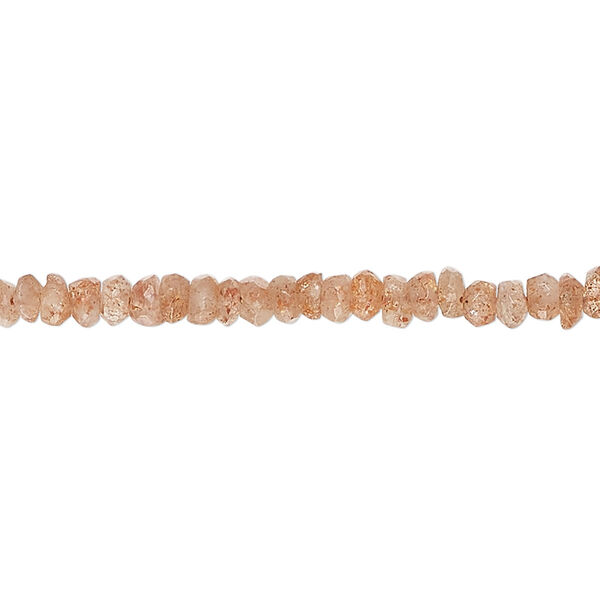 Sunstone 1pkg1, hand-cut faceted rondelle bead natural 13 inch 3x1mm-4x3mm image number 0