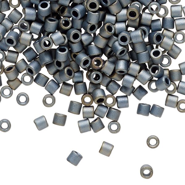 Seed bead, Delica®, glass, pkg/250g, #8 round, opaque matte luster black (DBL-0307). image number 0