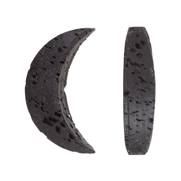 Lava rock 1pkg2, undrilled moon focal 30x16mm image number 0