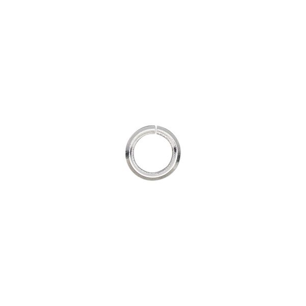 Jump ring, silver-plated brass, 8mm round diamond wire, 5.5mm inside diameter, 16 gauge. Sold per pkg of 50. image number 0
