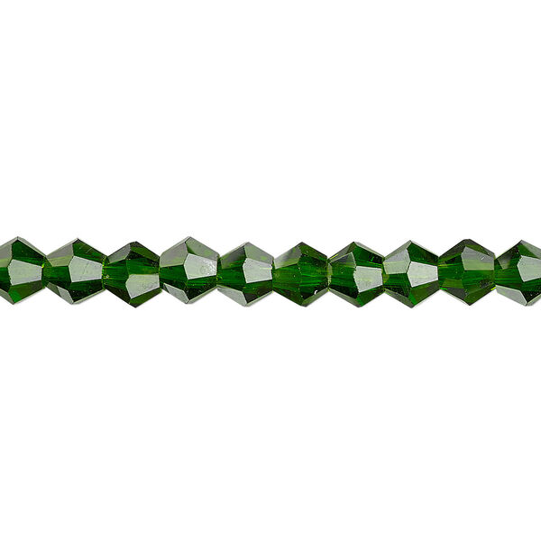 Bead 1pk transparent emerald green, Celestial Crystal® 6mm bicone 15.5-16 inch image number 0