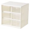 Organizer, plastic, white and clear, 4-3/4 x 4-5/8 x 3-13/16 inches with (6) removable drawers. Sold individually. image number 1