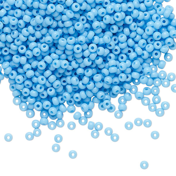 Seed bead, Preciosa Ornela Czech glass, pkg/500g, #11 rocaille, opaque sky blue, (63020). image number 0