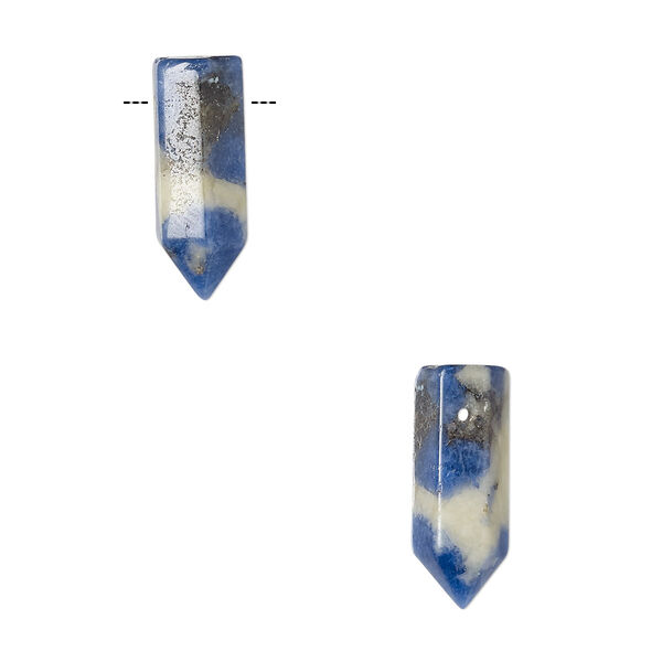 Sodalite 1pkg2, hand-cut top-drilled point bead natural 16x5mm-19x6mm image number 0