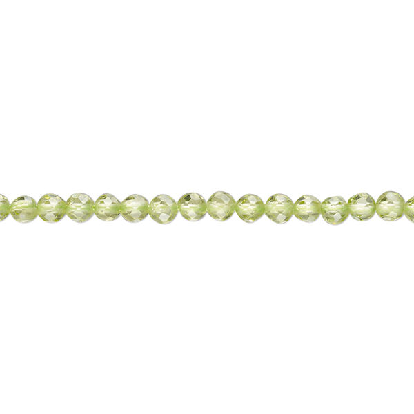 Peridot 1pkg1, faceted round bead natural 15.5-16 inch 3mm image number 0
