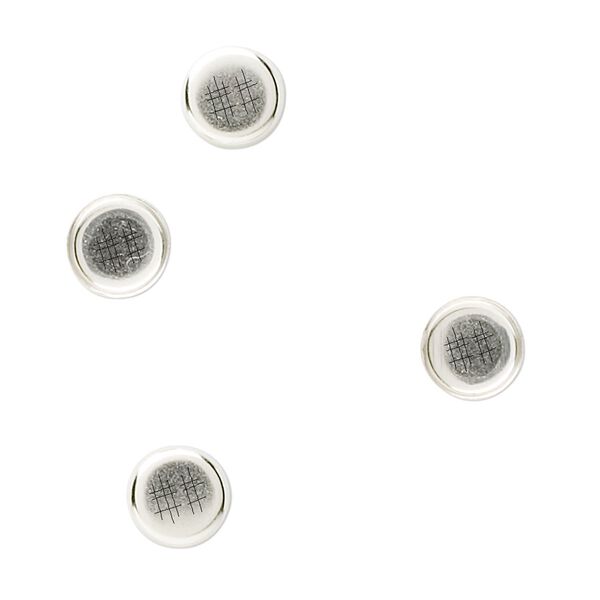 Bezel cup, sterling silver, solid back, 7mm round. Sold per pkg of 4. image number 0