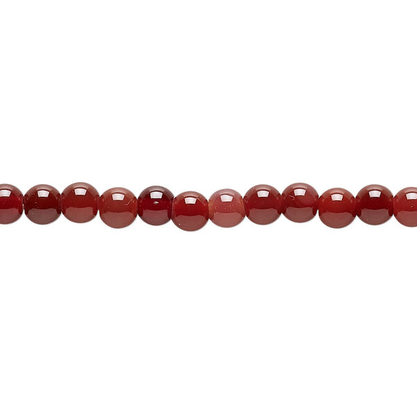 Red agate 1pkg1, round bead 15 inch 4-5mm image number 0