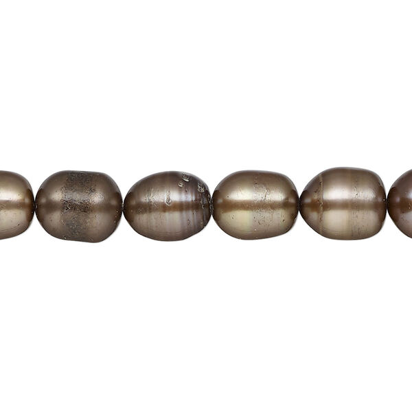 Pearl, cultured freshwater (dyed), light burgundy, 7-9mm rice, D grade, Mohs hardness 2-1/2 to 4. Sold per 15-inch strand. image number 0