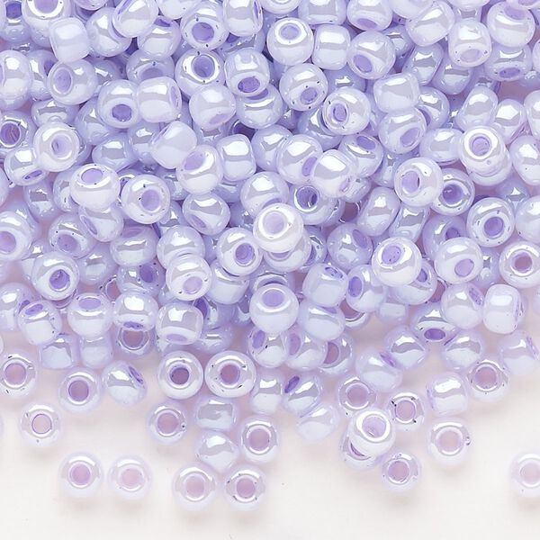 Seed bead, Dyna-Mites™, glass, opaque ceylon pastel lilac, #6 round. Sold per 40-gram pkg. image number 0