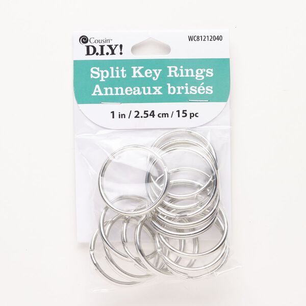 Split ring, silver-finished steel, 32mm round. Sold per pkg of 15. image number 0