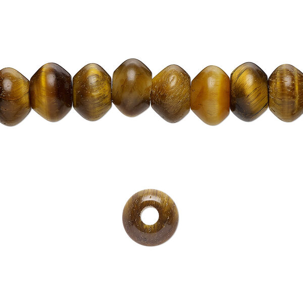 Tigereye 1pkg10, saucer bead natural 8x5mm image number 0