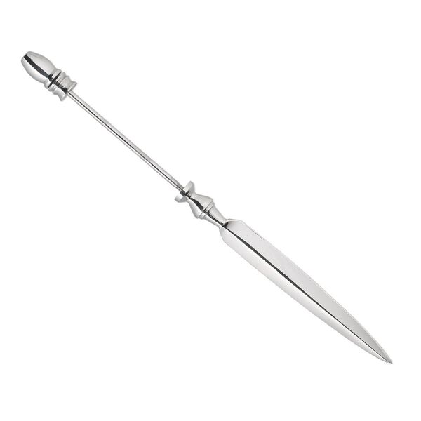 Letter opener, chrome-plated steel, 7x1/2 inch with secure twist-off end. Sold individually. image number 0