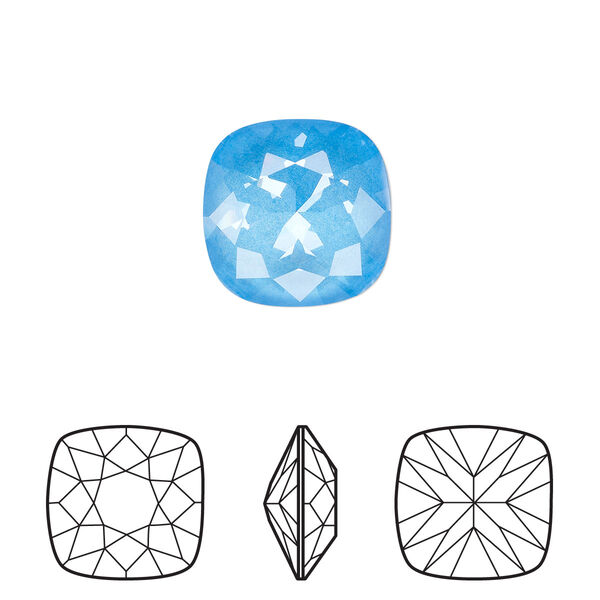 Fancy stone 72pk crystal electric blue ignite LacquerPRO, Swarovski® 12mm cushion 4470 image number 0