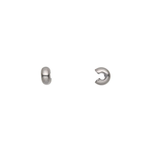 Crimp cover, stainless steel, 4mm round. Sold per pkg of 500. image number 0