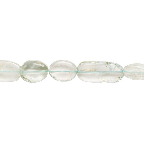 Light apatite 1pkg1, hand-cut puffed oval bead natural light 14 inch 7x6mm-13x8mm image number 0